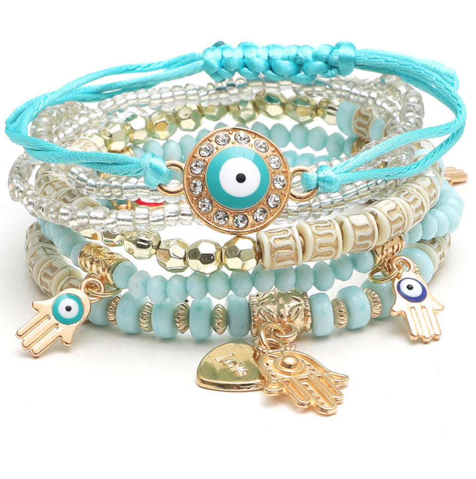 🧿✨ Boho Evil Eye Stacked Bracelet Set ✨🧿